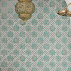 Salma Blue Stained Glass and Dolomite Mosaic Tile