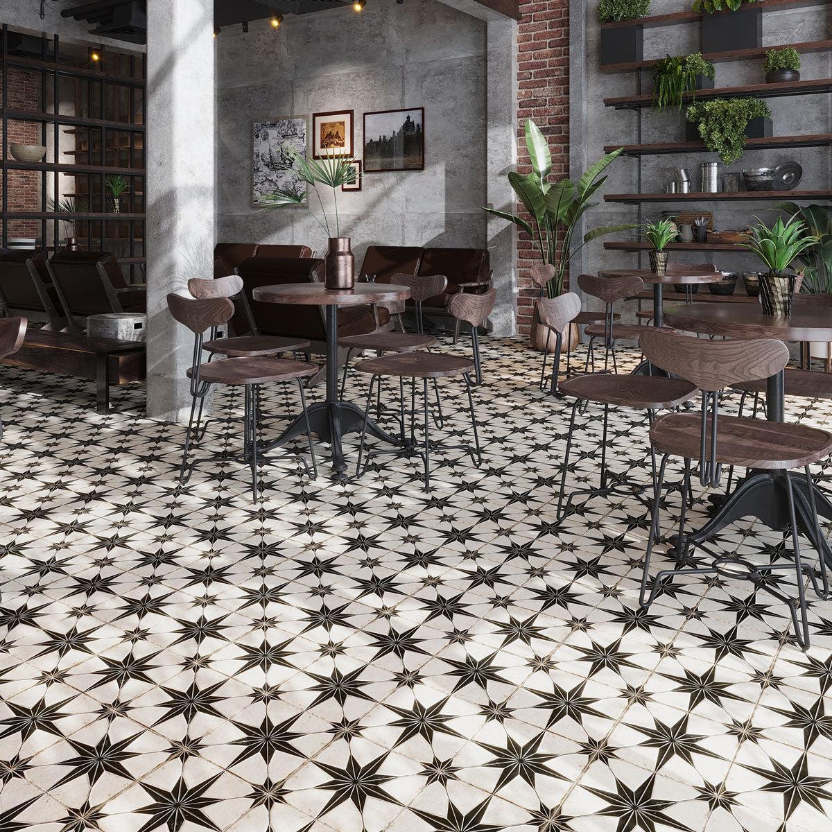 San Clemente Black Star 8.78 x 8.78 Porcelain Tile