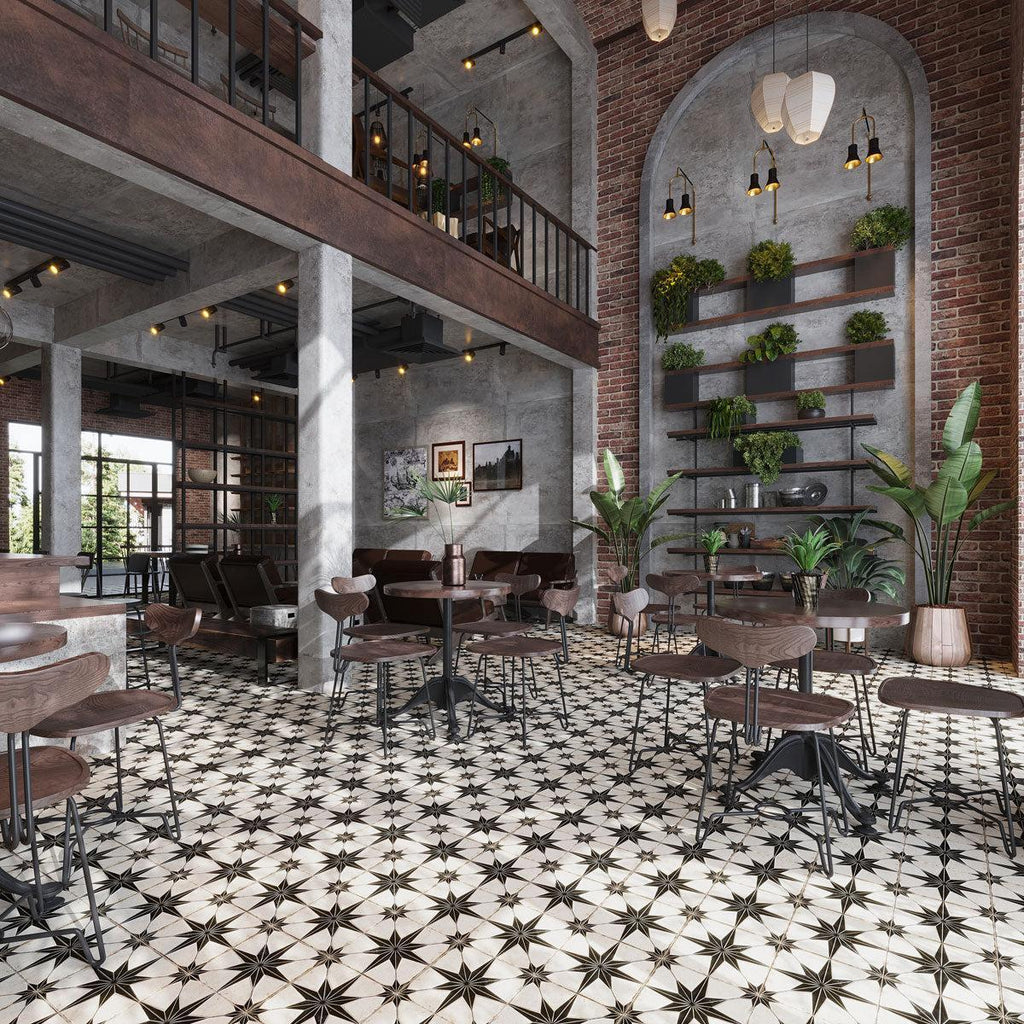 San Clemente Black Star 8.78 x 8.78 Porcelain Tile | Tile Club