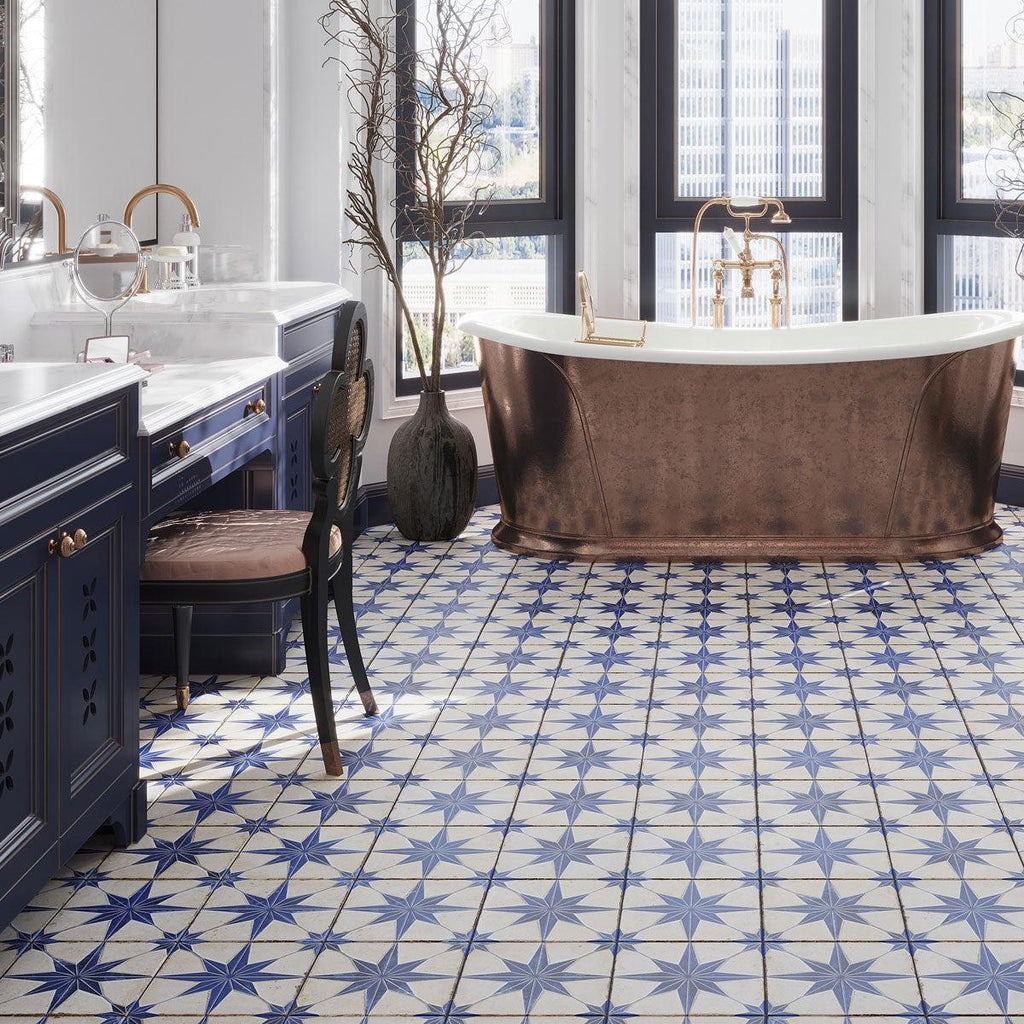 San Clemente Blue Star 8.78 x 8.78 Porcelain Tile | Tile Club
