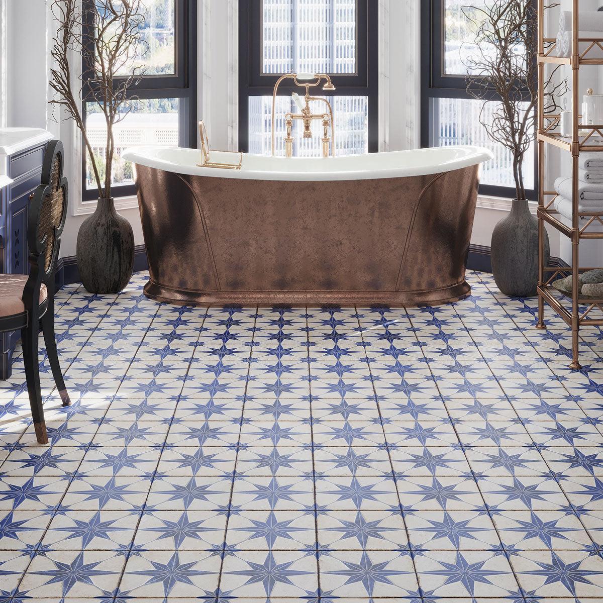 San Clemente Blue Star 8.78 x 8.78 Porcelain Tile