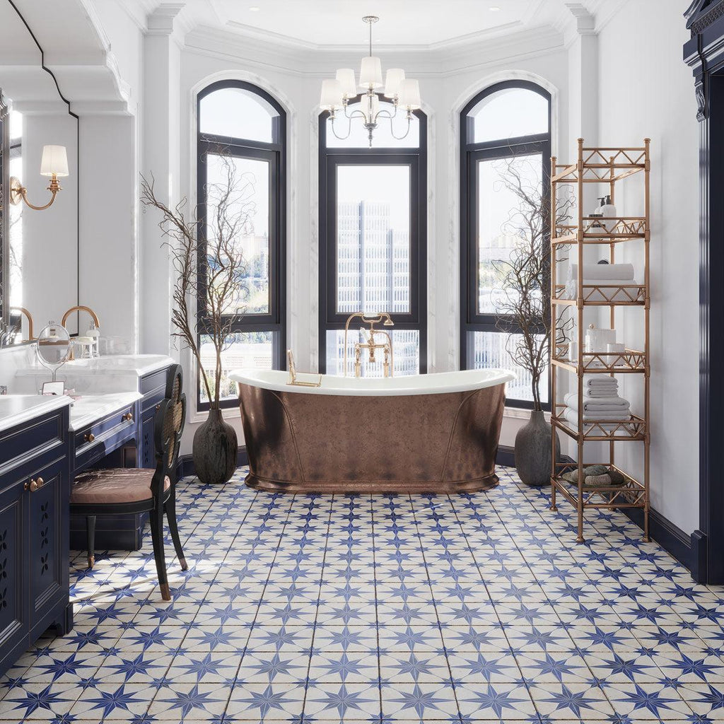 San Clemente Blue Star 8.78 x 8.78 Porcelain Tile | Tile Club