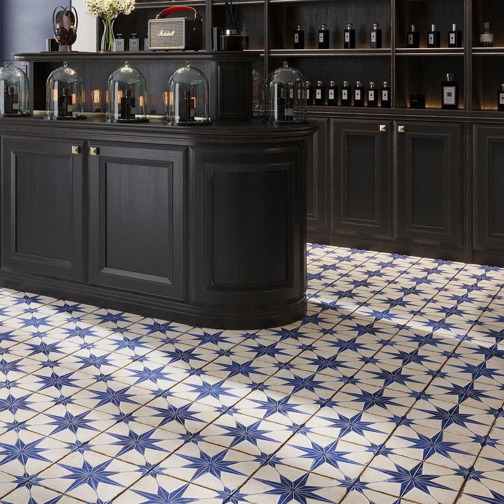 San Clemente Blue Star 8.78 x 8.78 Porcelain Tile | Tile Club
