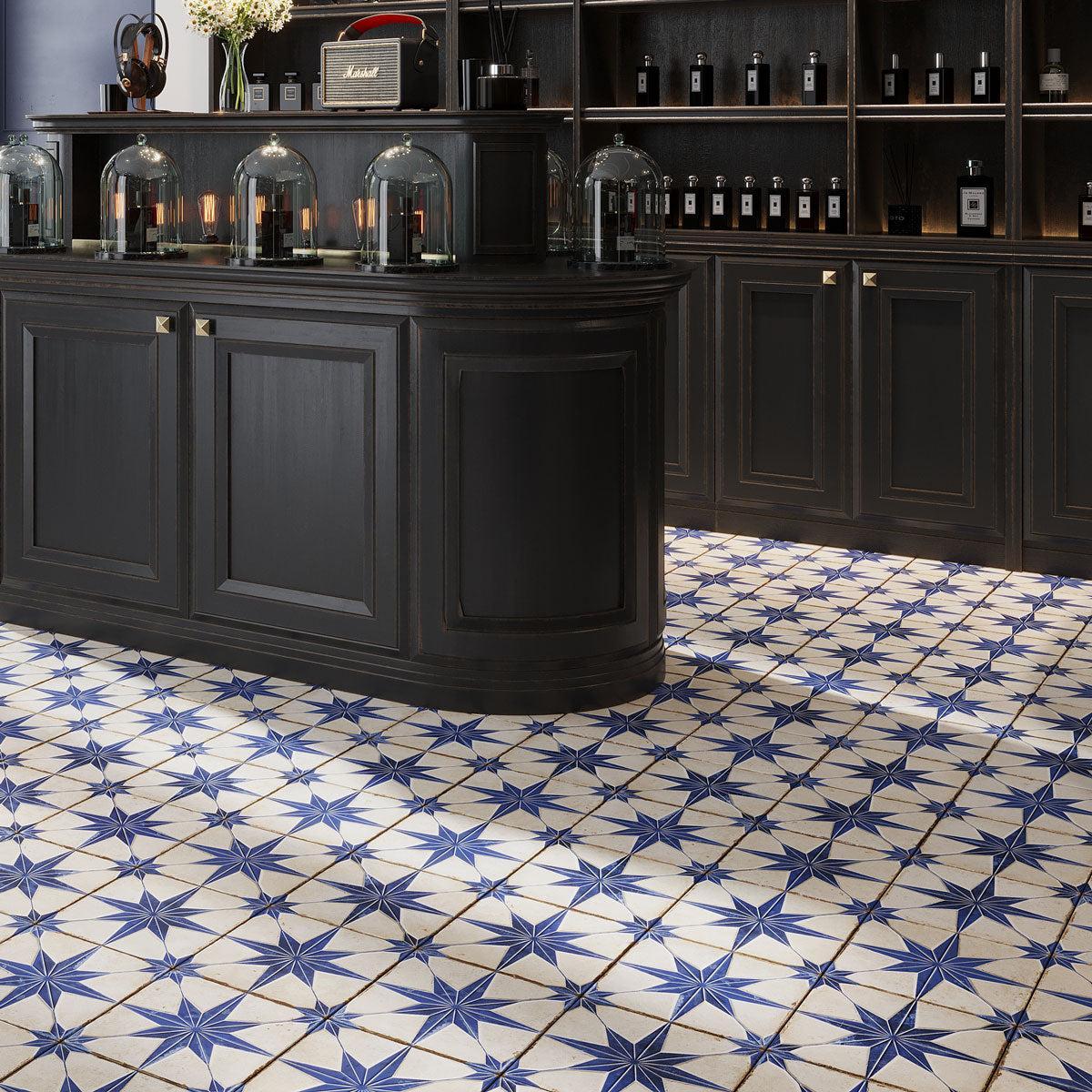 San Clemente Blue Star 8.78 x 8.78 Porcelain Tile | Tile Club