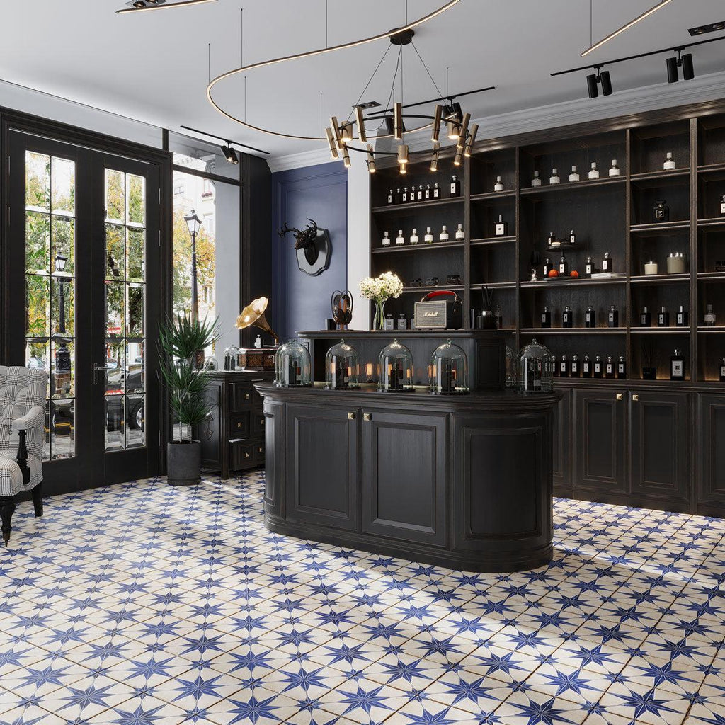San Clemente Blue Star 8.78 x 8.78 Porcelain Tile | Tile Club