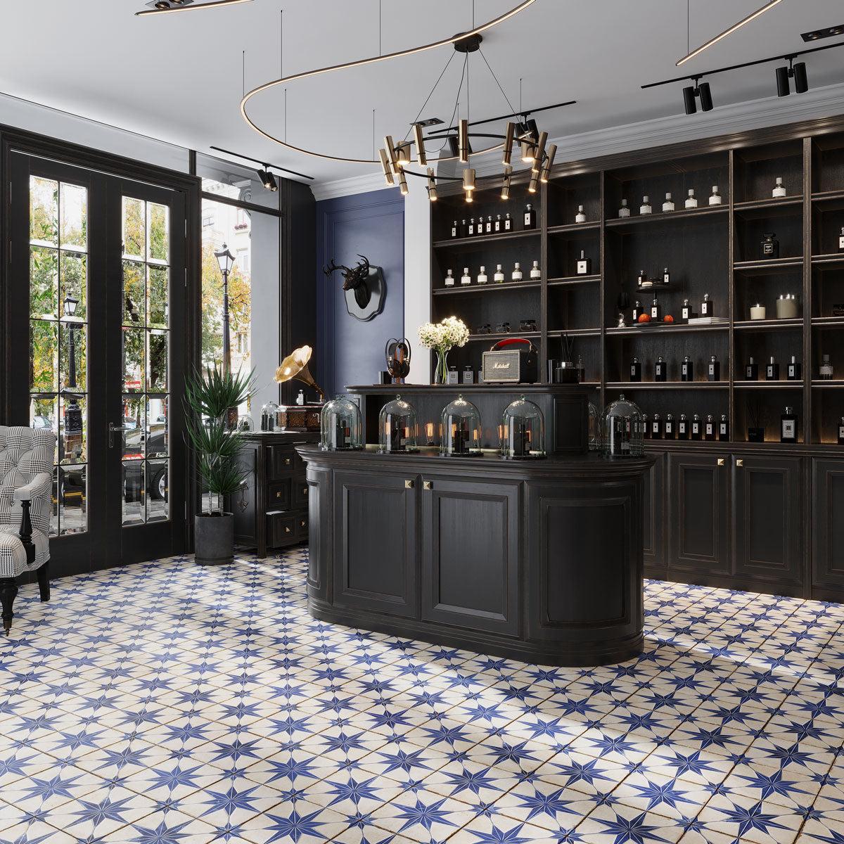 San Clemente Blue Star 8.78 x 8.78 Porcelain Tile | Tile Club