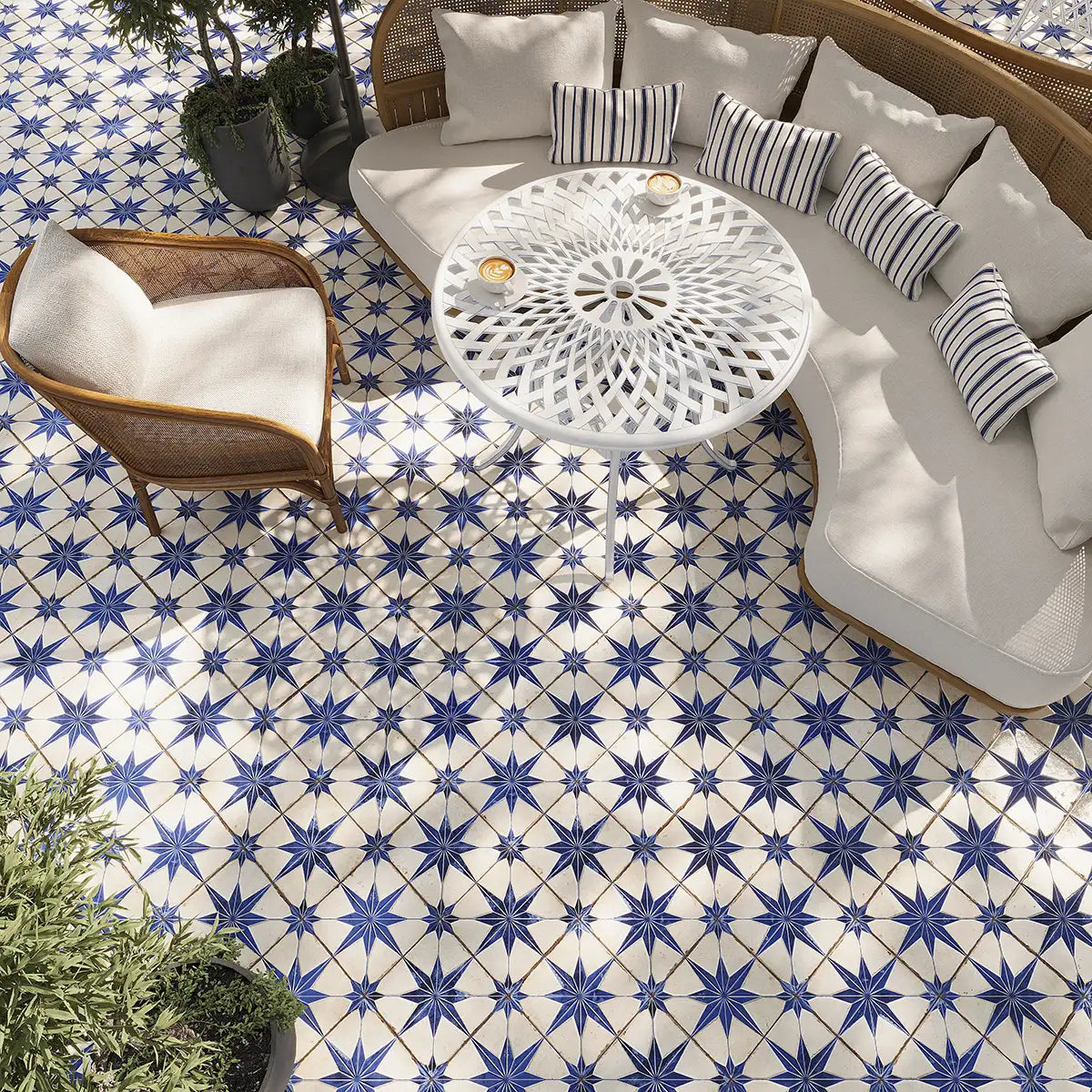 San Clemente Blue Star 8.78 x 8.78 Porcelain Tile | Tile Club