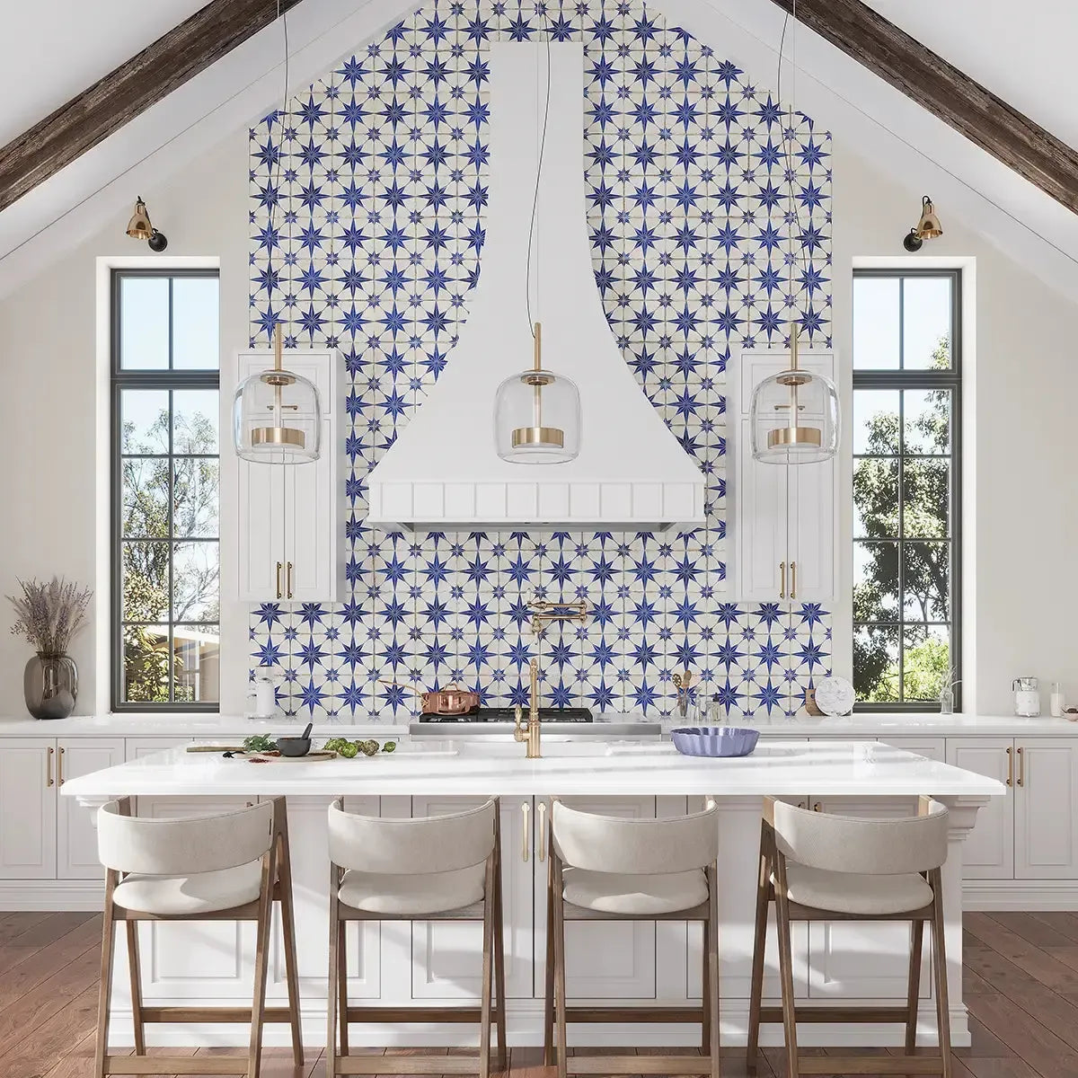 San Clemente Blue Star 8.78 x 8.78 Porcelain Tile | Tile Club