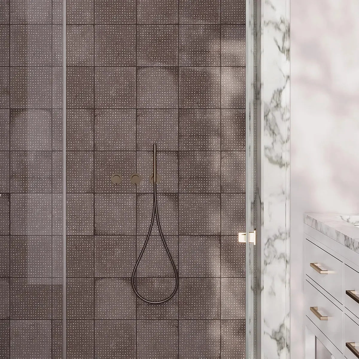 San Clemente Coffee Dots 8.78 x 8.78 Porcelain Tile | Tile Club