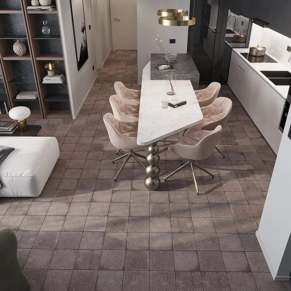 San Clemente Coffee Dots 8.78 x 8.78 Porcelain Tile | Tile Club