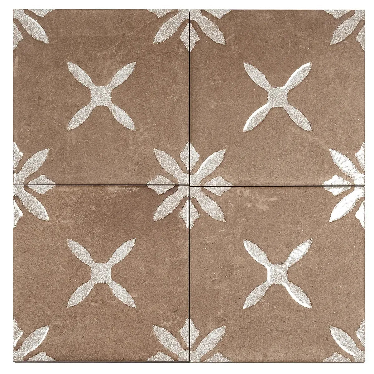 San Clemente Coffee Flower 8.78 x 8.78 Porcelain Tile | Spanish