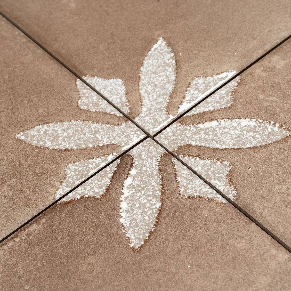 San Clemente Coffee Flower 8.78 x 8.78 Porcelain Tile | Tile Club