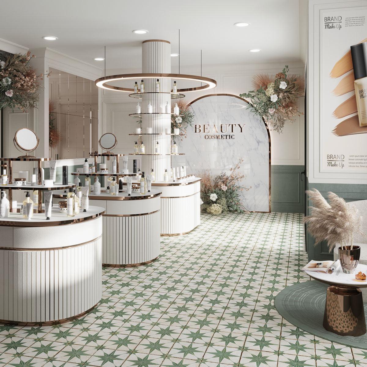 Boutique design with green star flooring