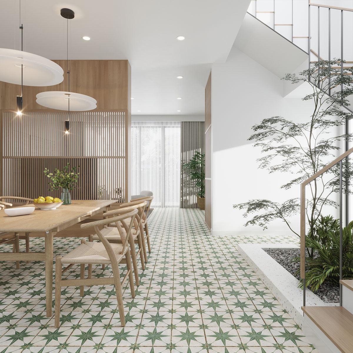 San Clemente Green Star 8.78 x 8.78 Porcelain Tile | Tile Club