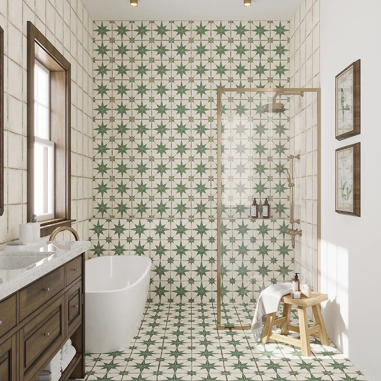 San Clemente Green Star 8.78 x 8.78 Porcelain Tile | Tile Club