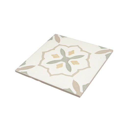 San Clemente Olive Flower 8.78 x 8.78 Porcelain Tile | Tile Club