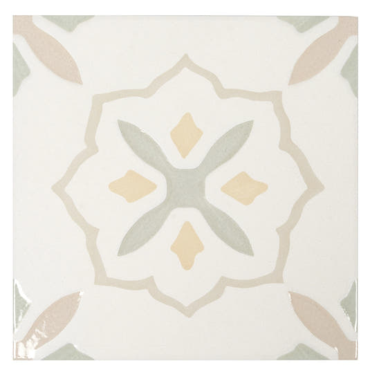 San Clemente Olive Flower 8.78 x 8.78 Porcelain Tile | Tile Club
