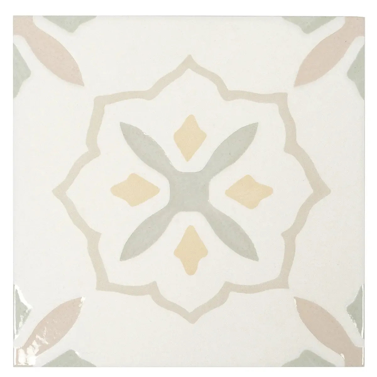 San Clemente Olive Flower 8.78 x 8.78 Porcelain Tile | Tile Club