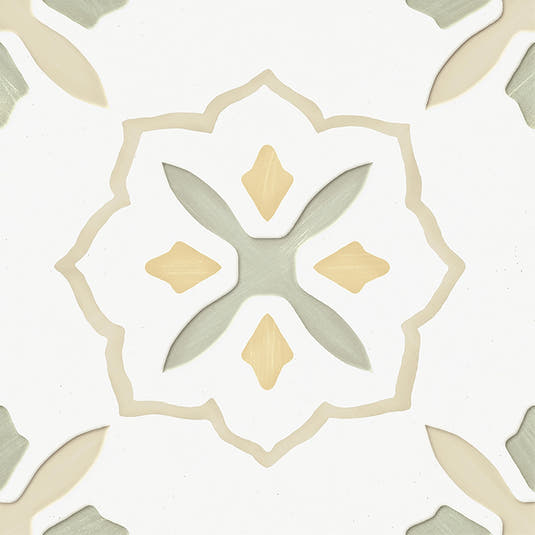San Clemente Olive Flower 8.78 x 8.78 Porcelain Tile | Tile Club