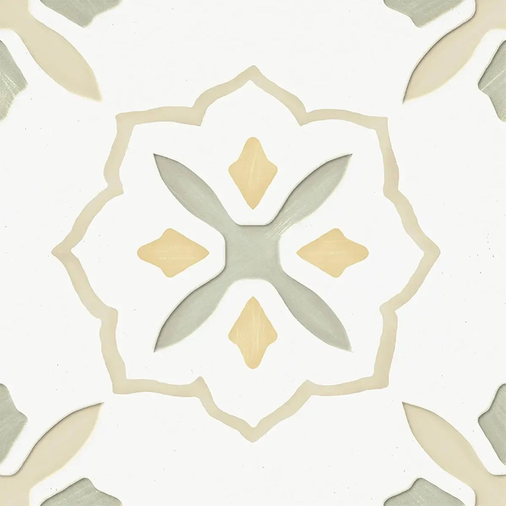San Clemente Olive Flower 8.78 x 8.78 Porcelain Tile | Tile Club