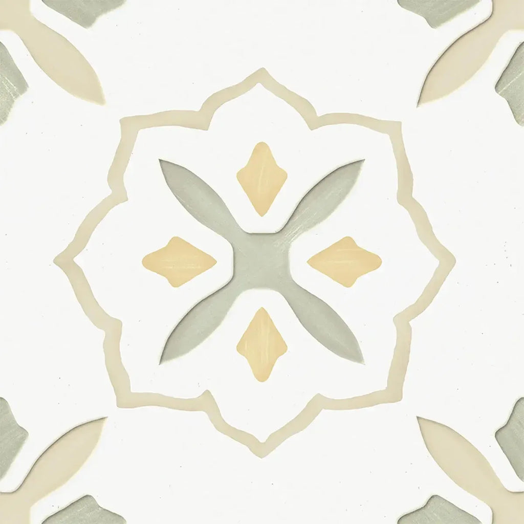 San Clemente Olive Flower 8.78 x 8.78 Porcelain Tile | Tile Club