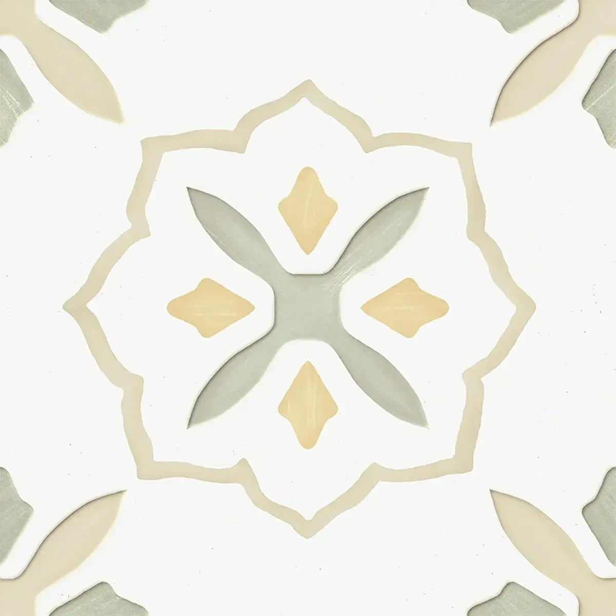 San Clemente Olive Flower 8.78 x 8.78 Porcelain Tile | Tile Club