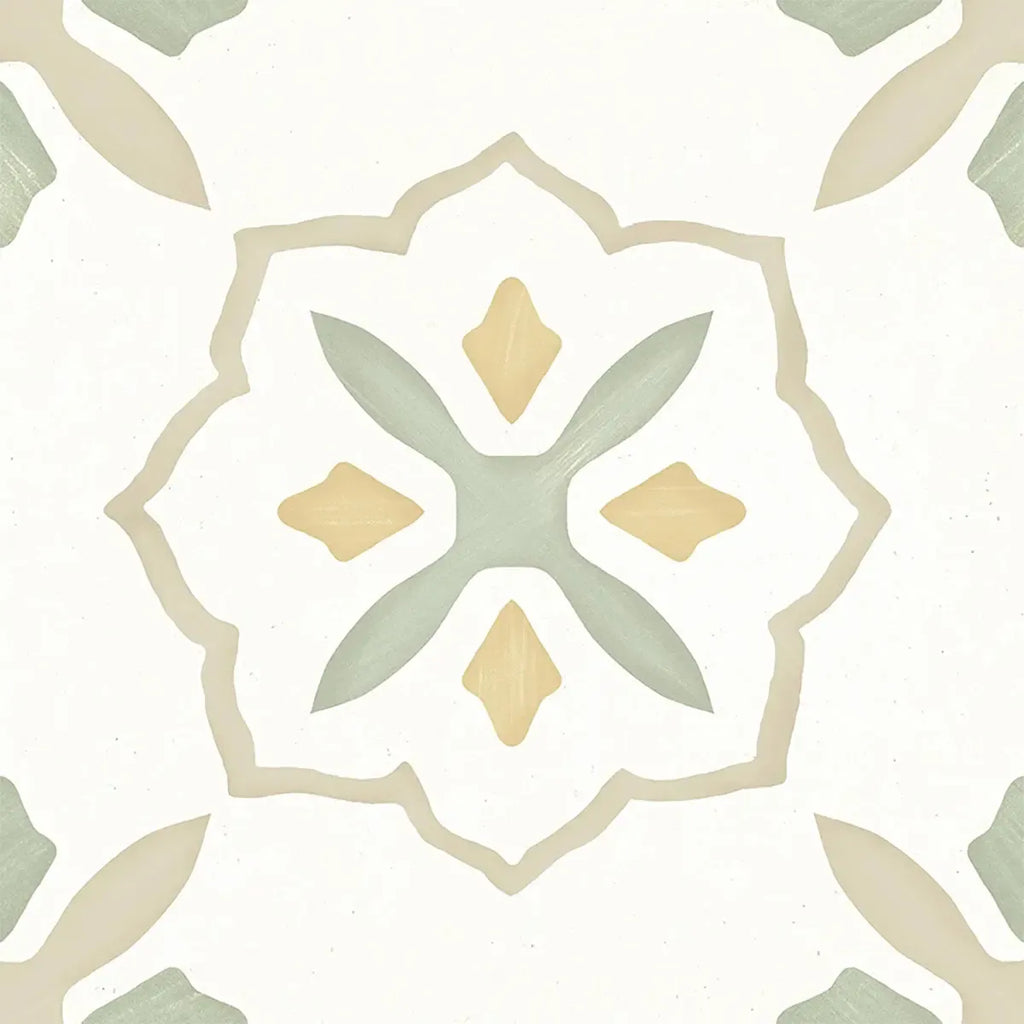 San Clemente Olive Flower 8.78 x 8.78 Porcelain Tile | Tile Club