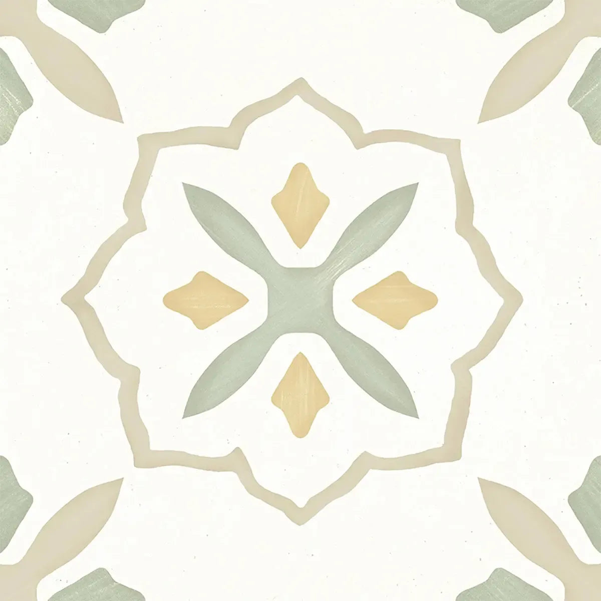 San Clemente Olive Flower 8.78 x 8.78 Porcelain Tile | Tile Club