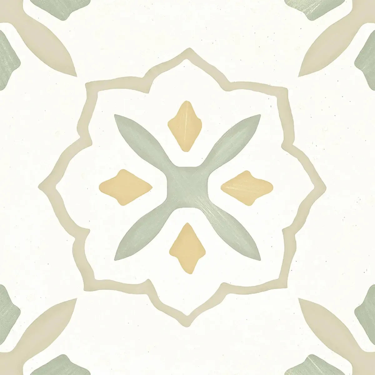 San Clemente Olive Flower 8.78 x 8.78 Porcelain Tile | Tile Club