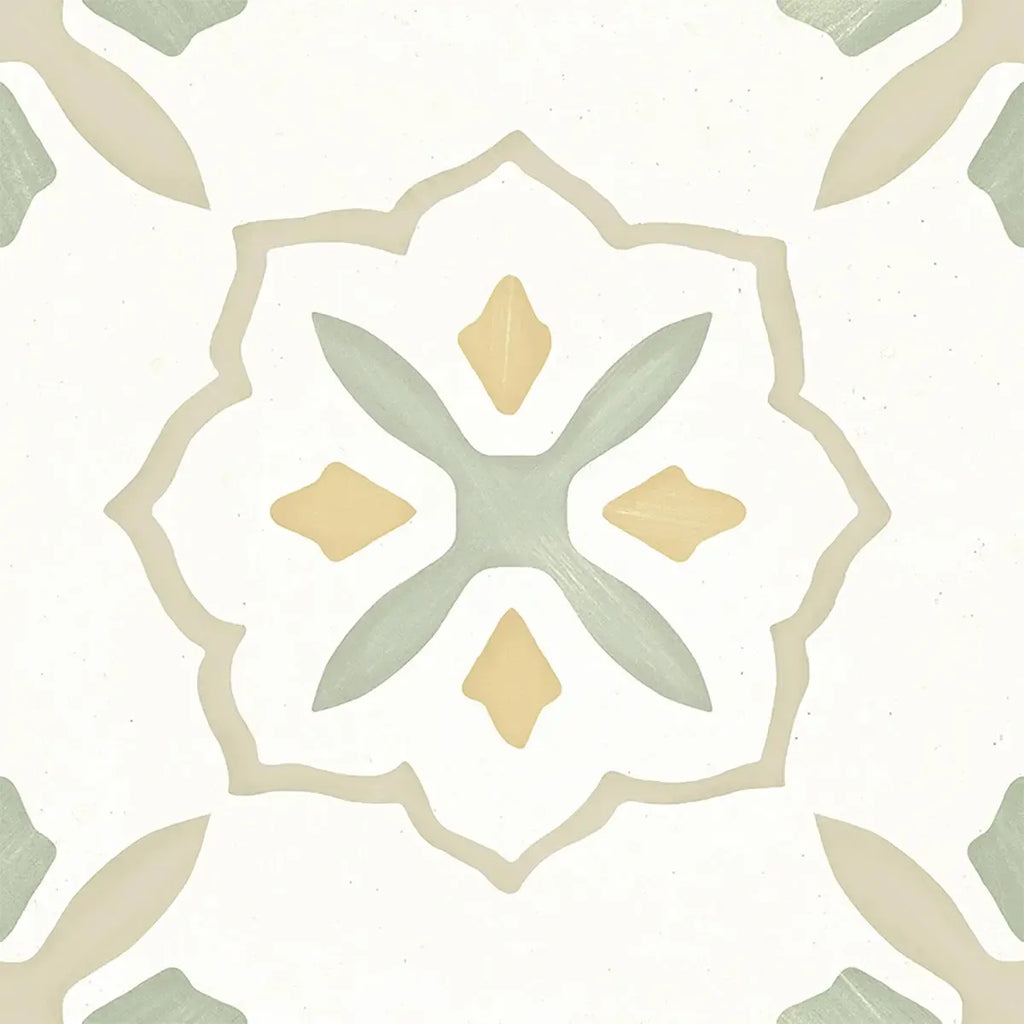 San Clemente Olive Flower 8.78 x 8.78 Porcelain Tile | Tile Club