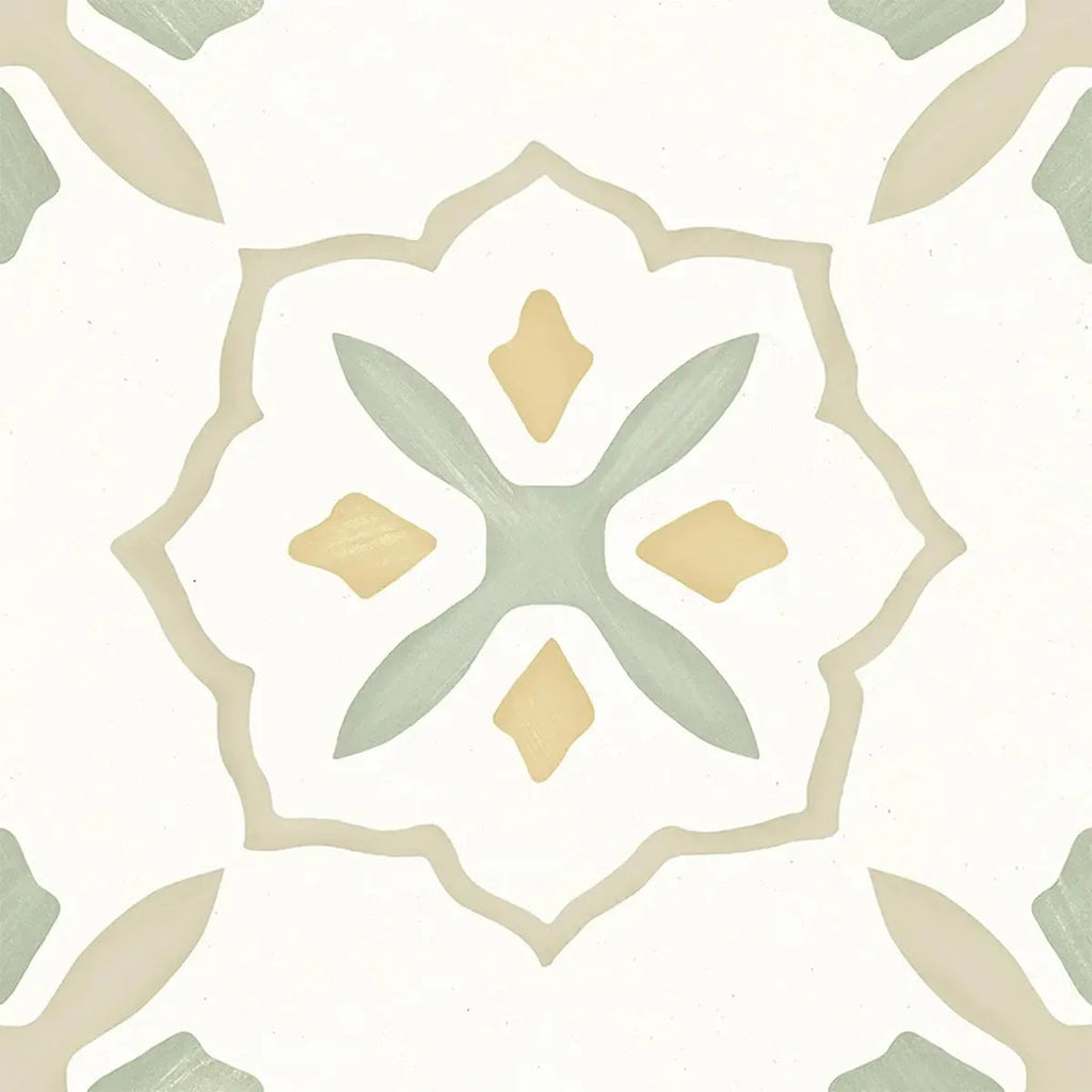San Clemente Olive Flower 8.78 x 8.78 Porcelain Tile | Tile Club