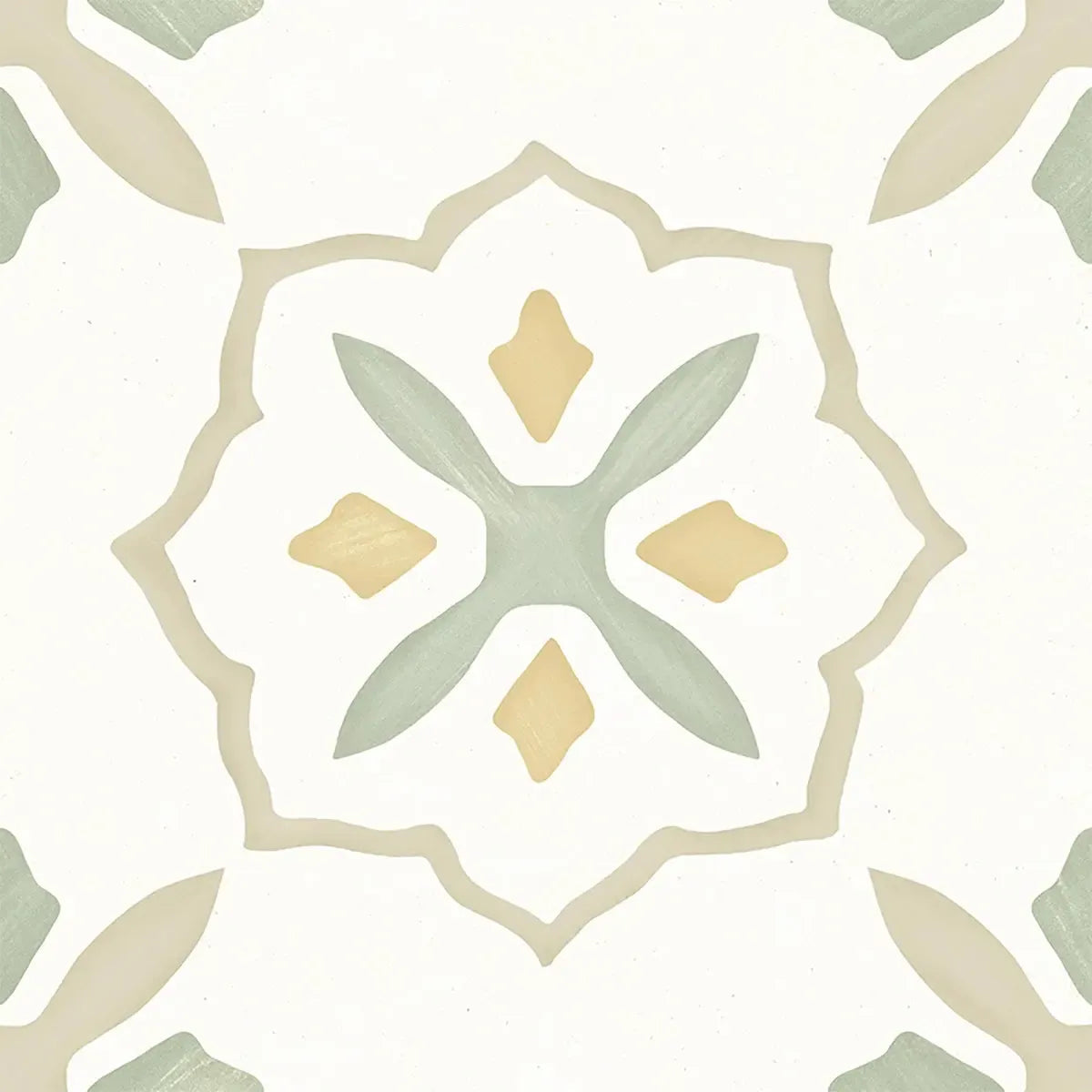 San Clemente Olive Flower 8.78 x 8.78 Porcelain Tile | Tile Club
