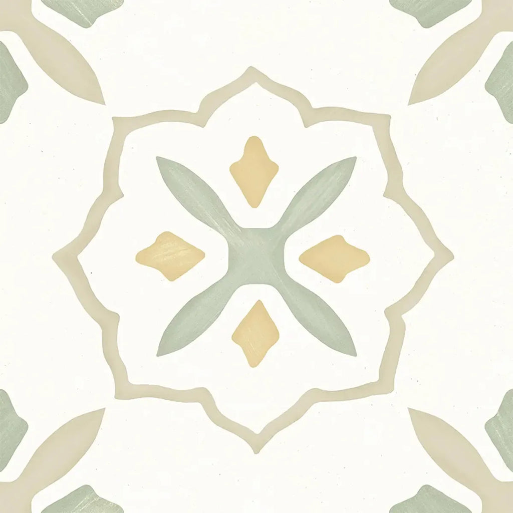 San Clemente Olive Flower 8.78 x 8.78 Porcelain Tile | Tile Club