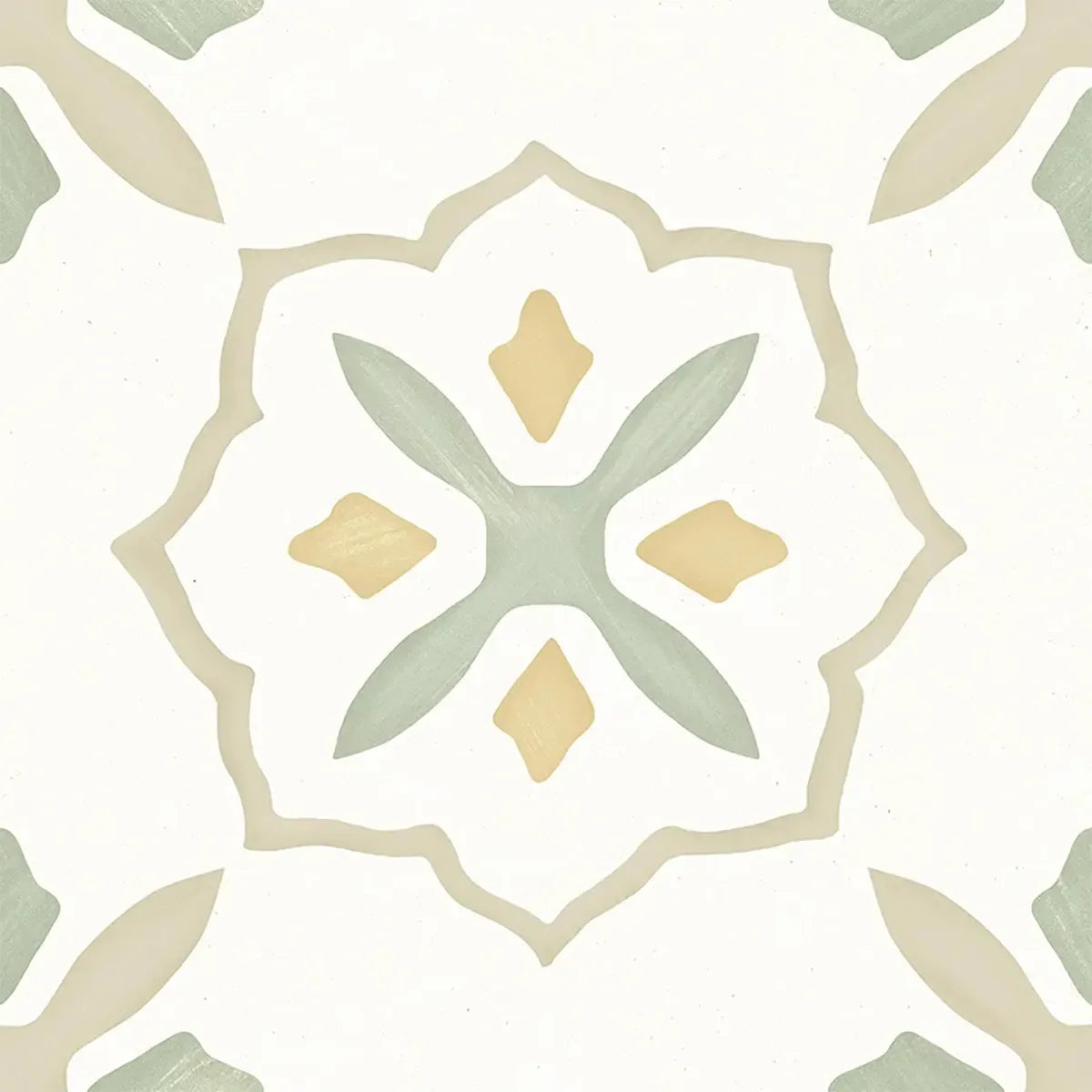 San Clemente Olive Flower 8.78 x 8.78 Porcelain Tile | Tile Club