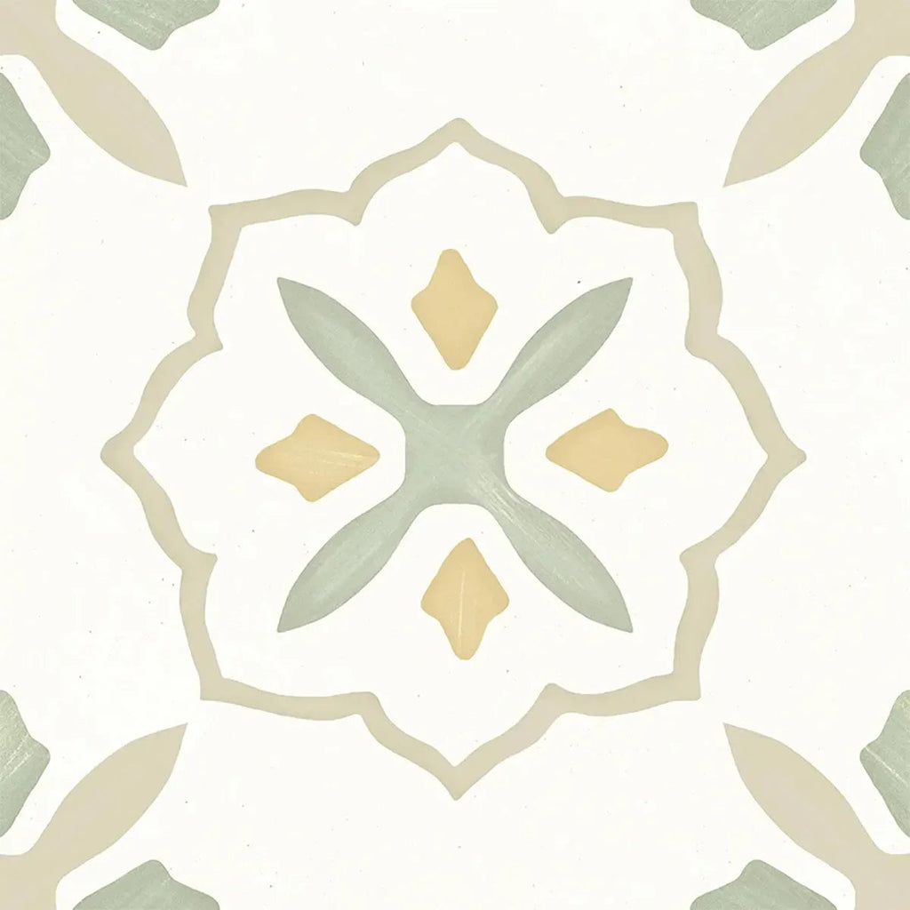 San Clemente Olive Flower 8.78 x 8.78 Porcelain Tile | Tile Club