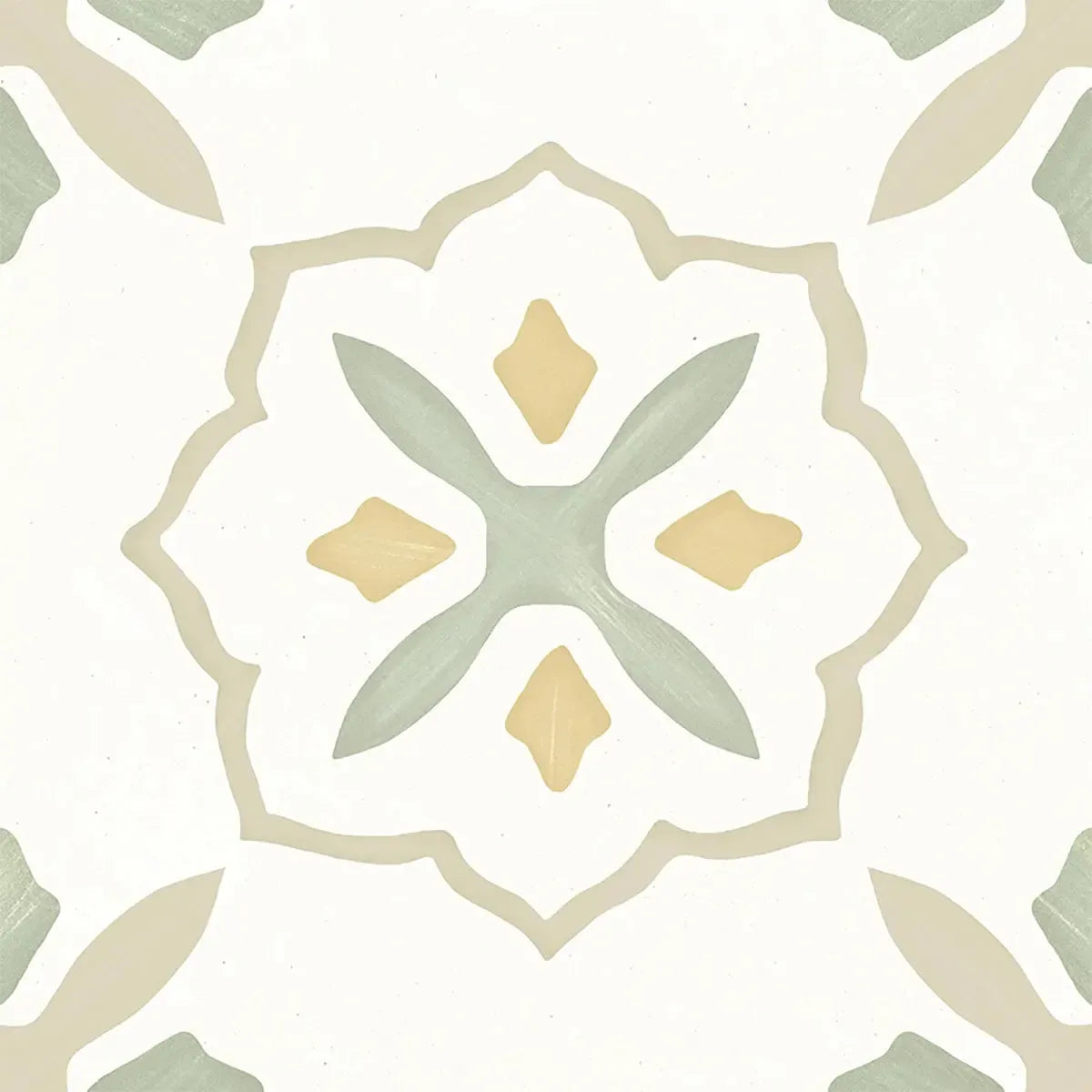 San Clemente Olive Flower 8.78 x 8.78 Porcelain Tile | Tile Club