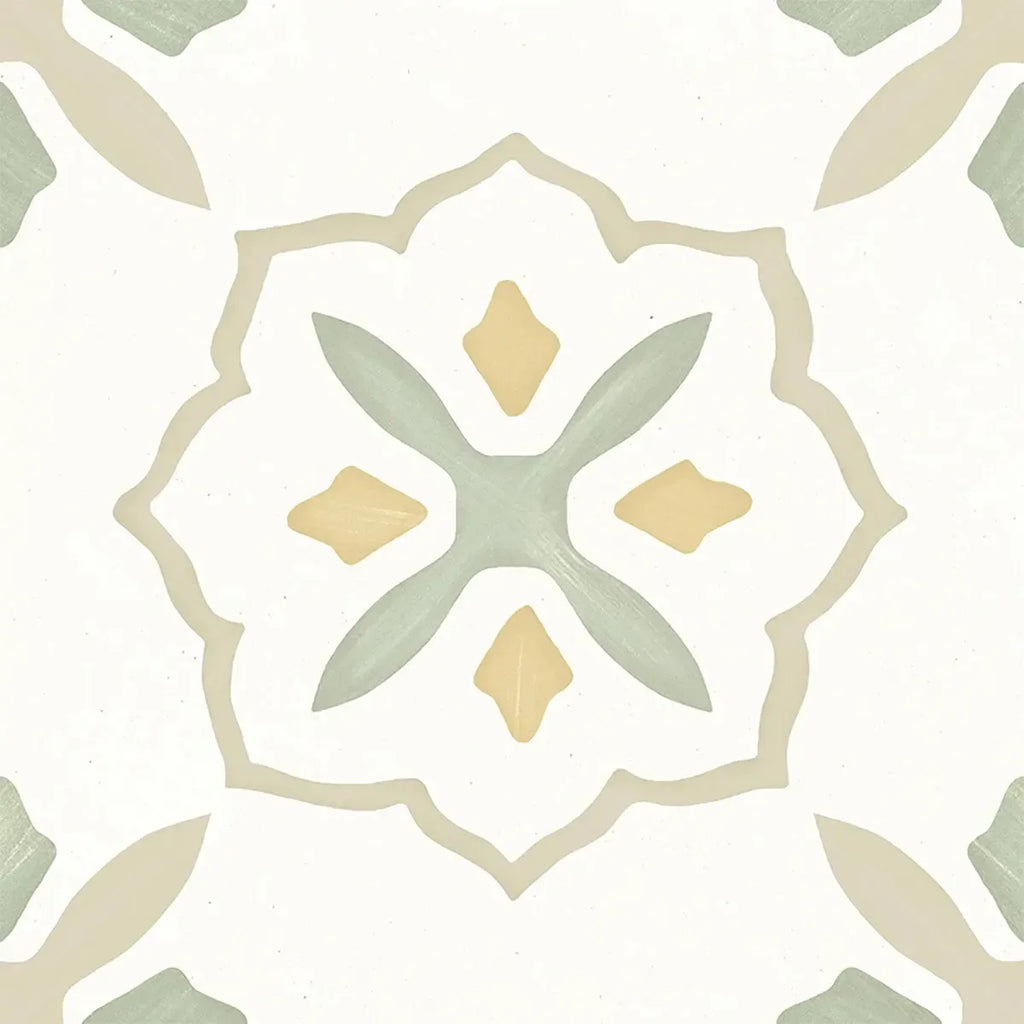 San Clemente Olive Flower 8.78 x 8.78 Porcelain Tile | Tile Club