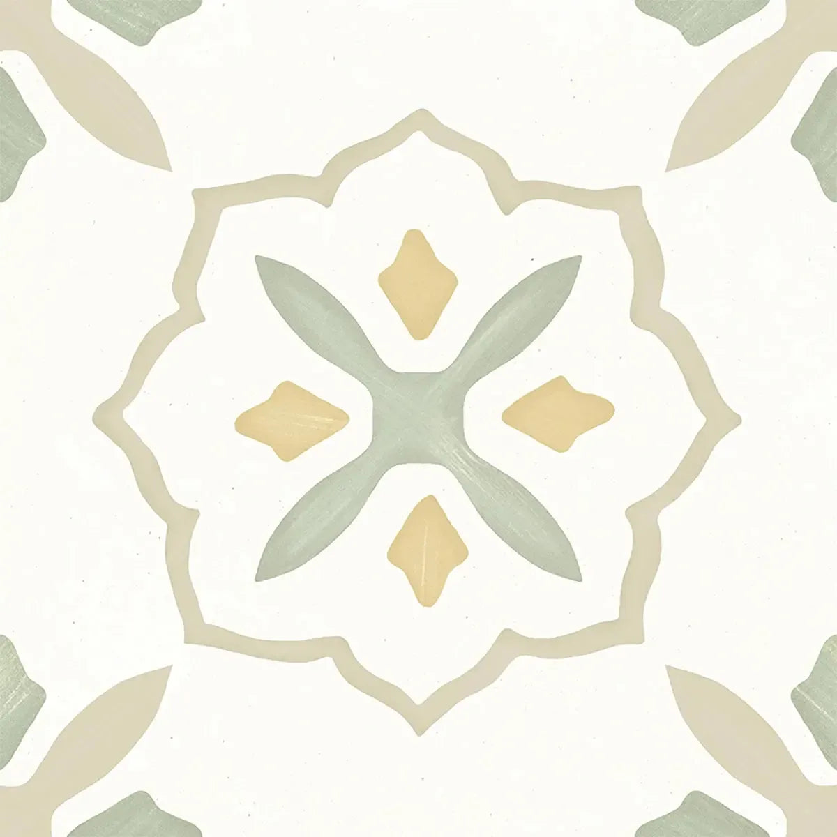 San Clemente Olive Flower 8.78 x 8.78 Porcelain Tile | Tile Club