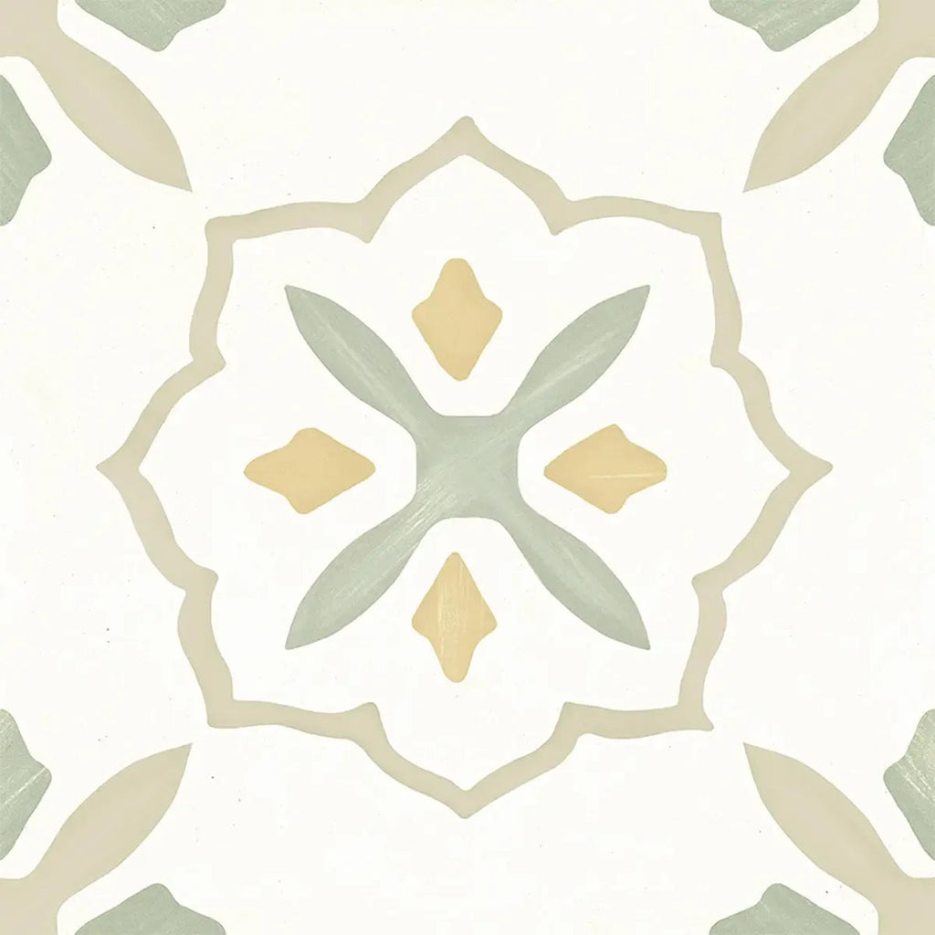 San Clemente Olive Flower 8.78 x 8.78 Porcelain Tile | Tile Club