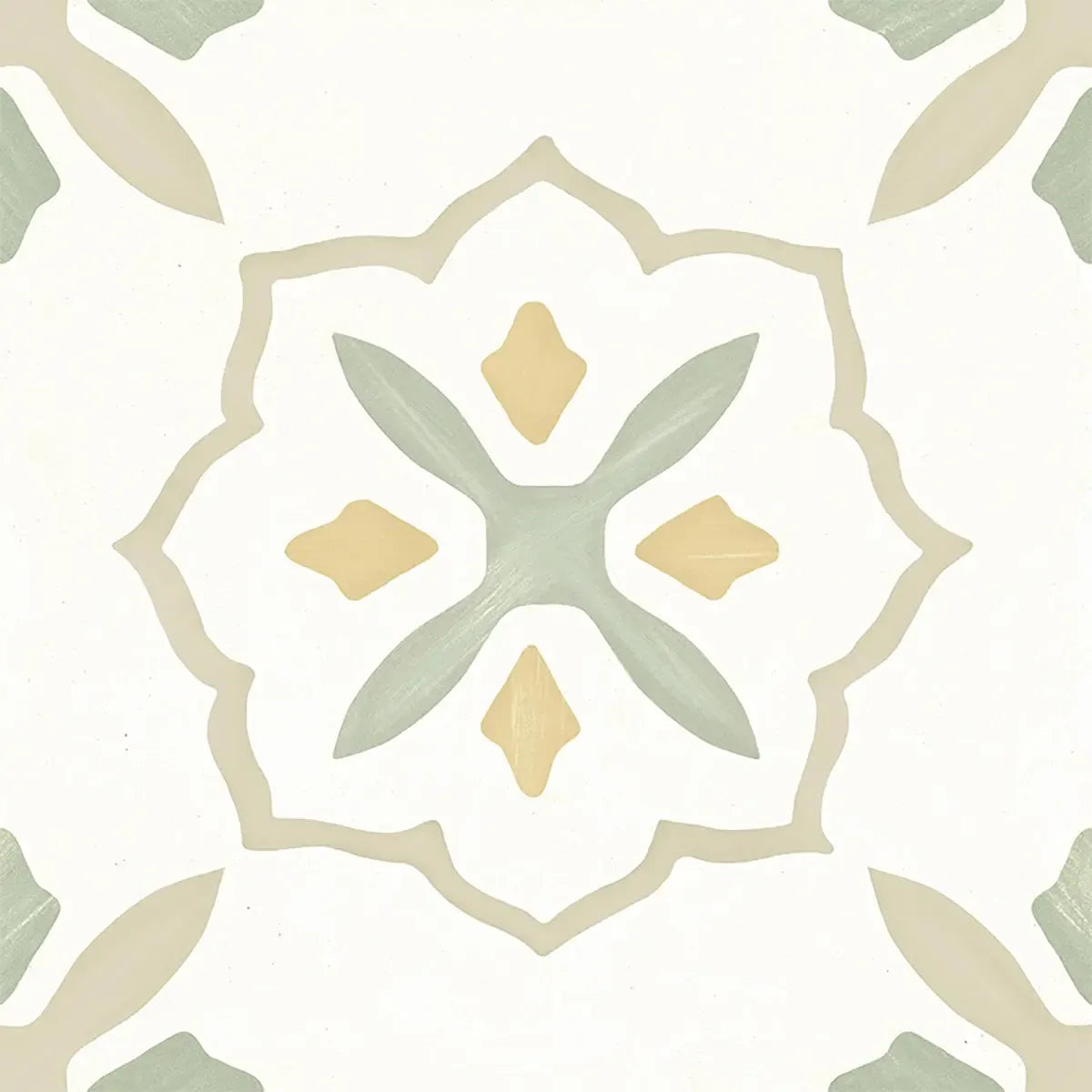 San Clemente Olive Flower 8.78 x 8.78 Porcelain Tile | Tile Club