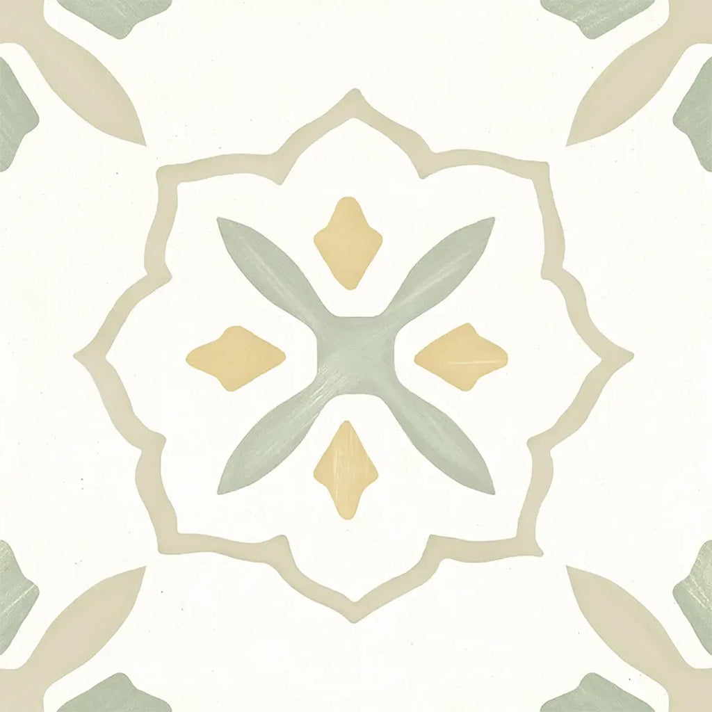 San Clemente Olive Flower 8.78 x 8.78 Porcelain Tile | Tile Club