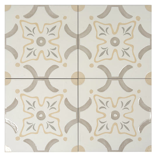 San Clemente Taupe Flower 8.78 x 8.78 Porcelain Tile | Tile Club