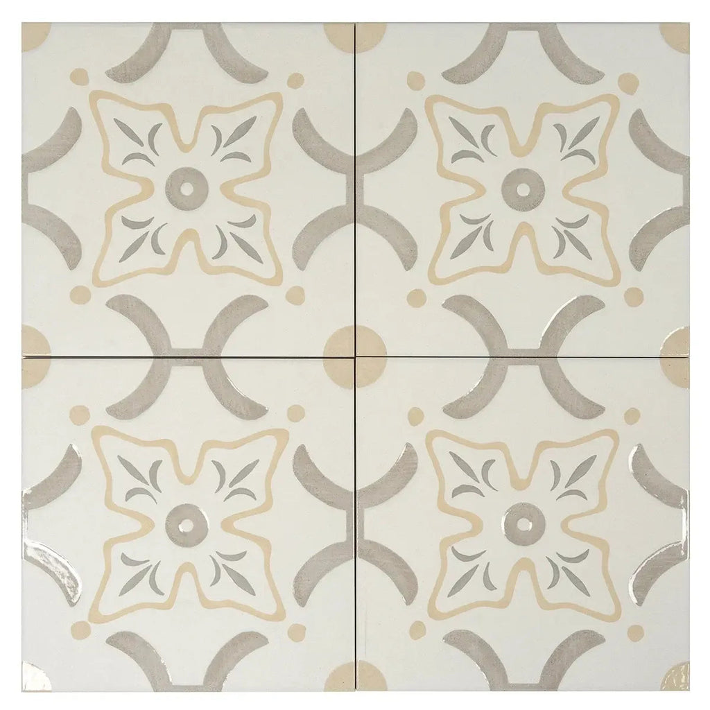 San Clemente Taupe Flower 8.78 x 8.78 Porcelain Tile | Tile Club