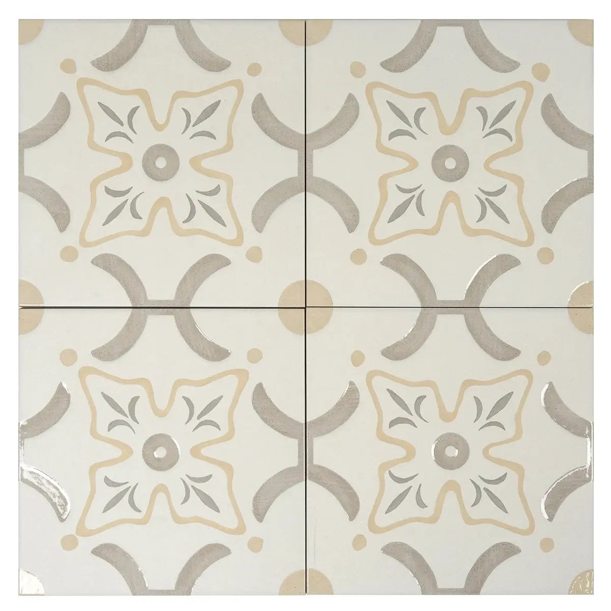 San Clemente Taupe Flower 8.78 x 8.78 Porcelain Tile | Tile Club