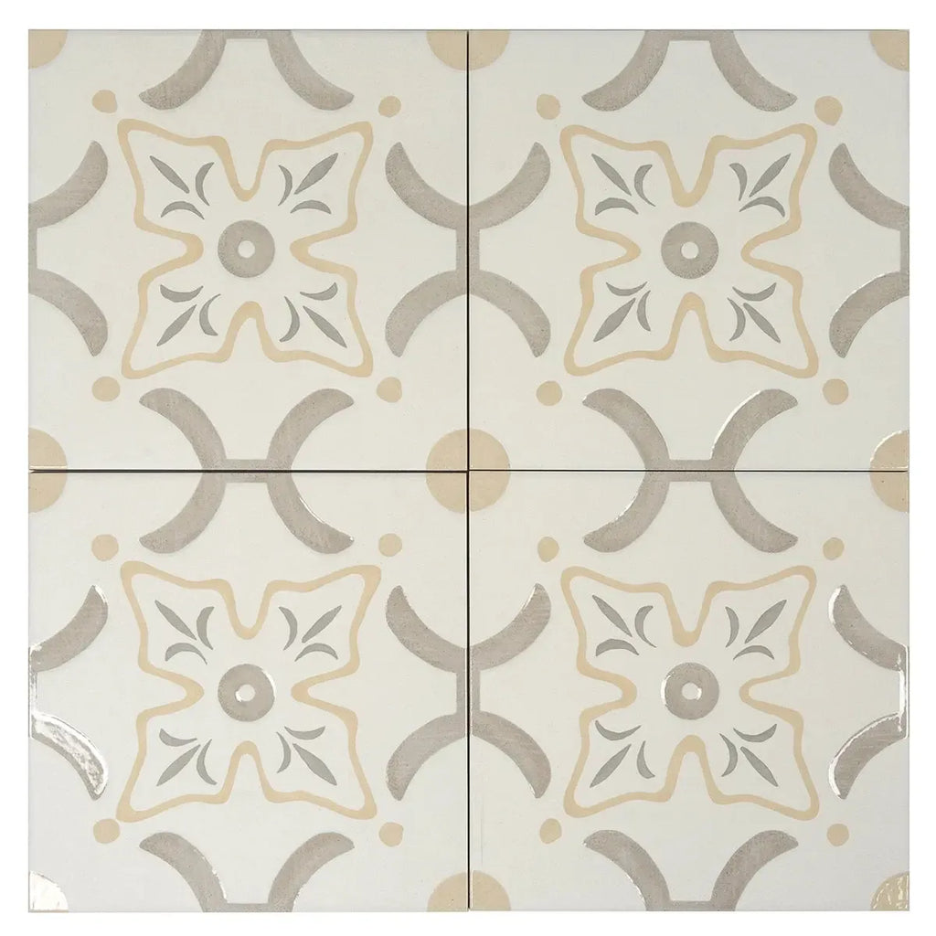 San Clemente Taupe Flower 8.78 x 8.78 Porcelain Tile | Tile Club