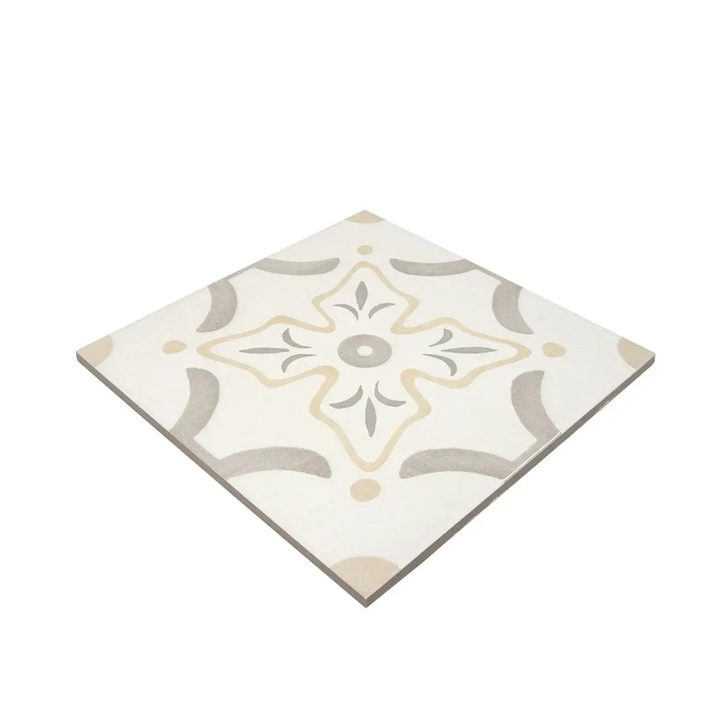 San Clemente Taupe Flower 8.78 x 8.78 Porcelain Tile | Tile Club