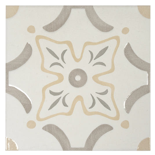 San Clemente Taupe Flower 8.78 x 8.78 Porcelain Tile | Tile Club