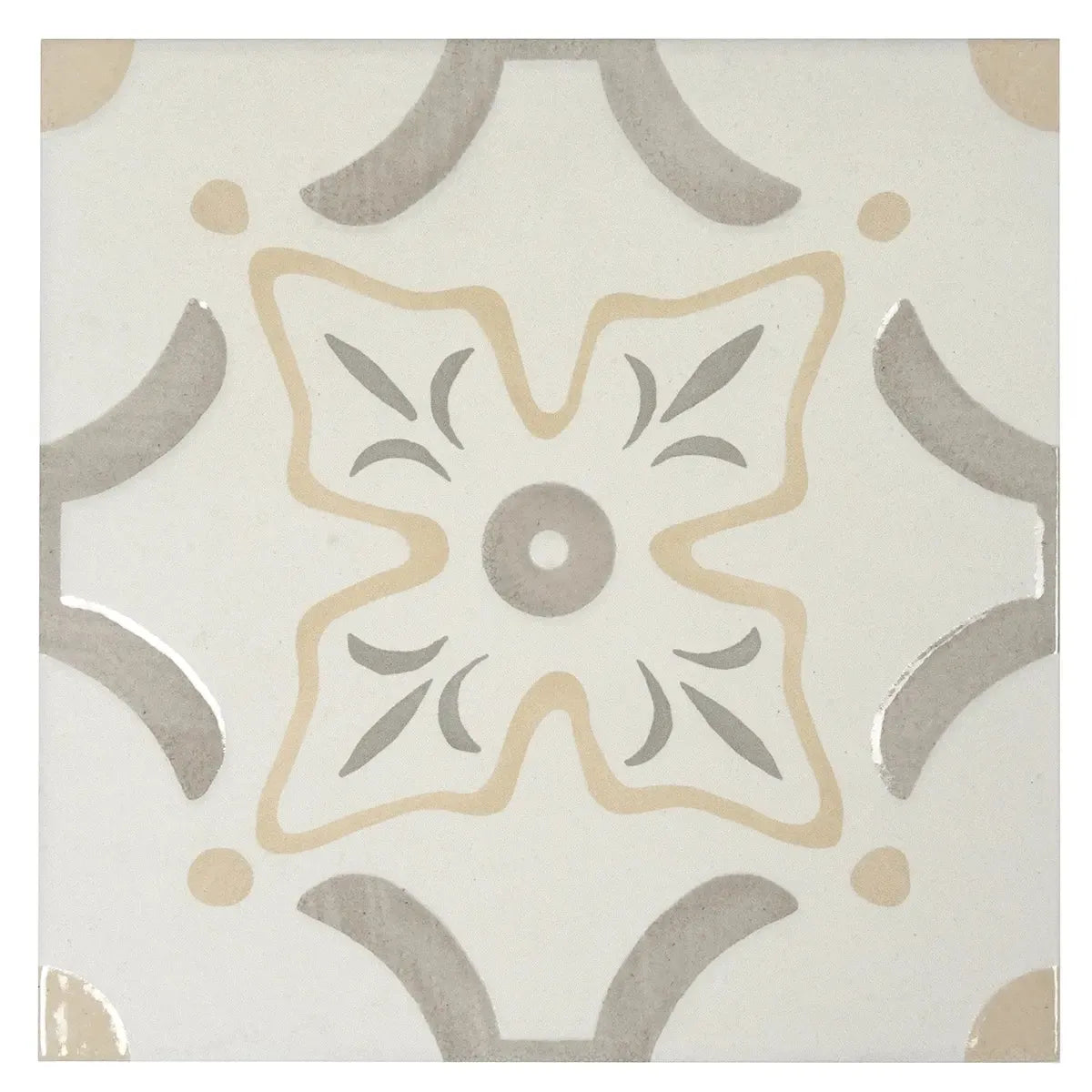 San Clemente Taupe Flower 8.78 x 8.78 Porcelain Tile | Tile Club