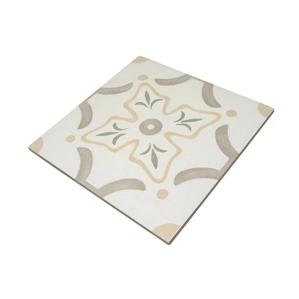 San Clemente Taupe Flower 8.78 x 8.78 Porcelain Tile | Tile Club