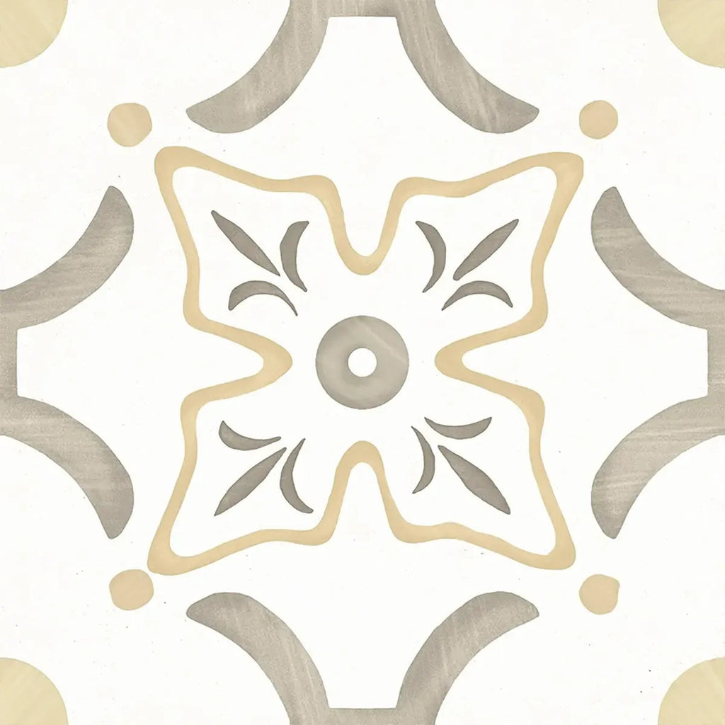 San Clemente Taupe Flower 8.78 x 8.78 Porcelain Tile | Tile Club